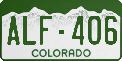 CO license plate ALF406