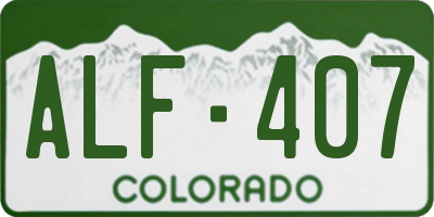 CO license plate ALF407