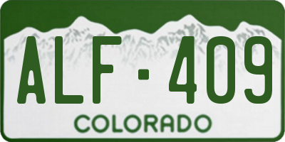 CO license plate ALF409