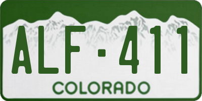 CO license plate ALF411