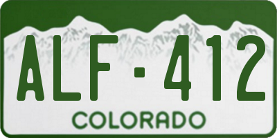 CO license plate ALF412