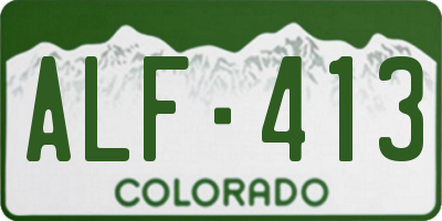 CO license plate ALF413