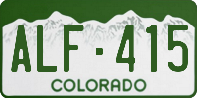 CO license plate ALF415
