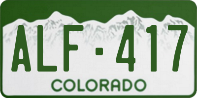 CO license plate ALF417