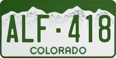 CO license plate ALF418