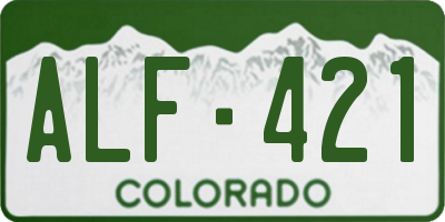 CO license plate ALF421