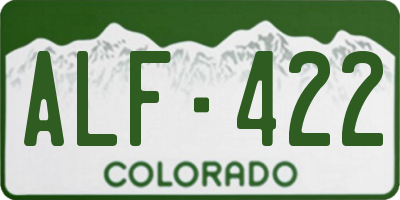 CO license plate ALF422
