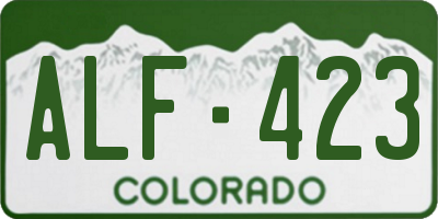 CO license plate ALF423