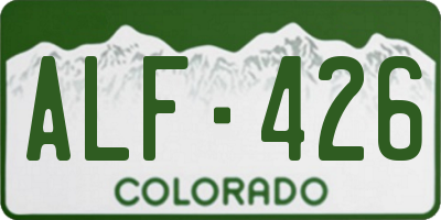 CO license plate ALF426