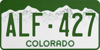 CO license plate ALF427