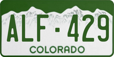 CO license plate ALF429