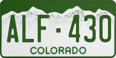 CO license plate ALF430