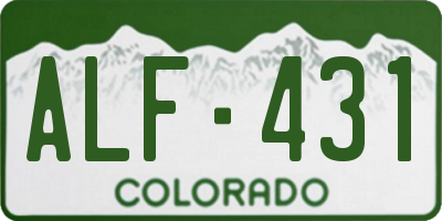 CO license plate ALF431