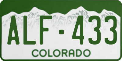 CO license plate ALF433