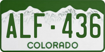 CO license plate ALF436