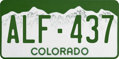 CO license plate ALF437