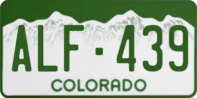 CO license plate ALF439