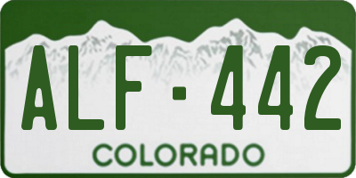 CO license plate ALF442