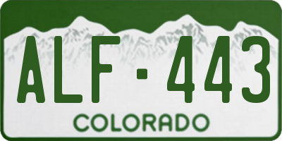 CO license plate ALF443
