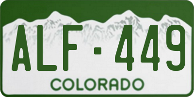 CO license plate ALF449