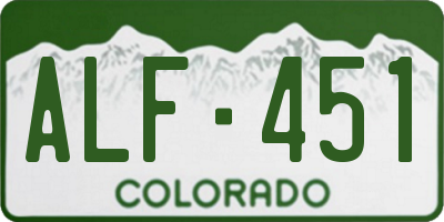 CO license plate ALF451