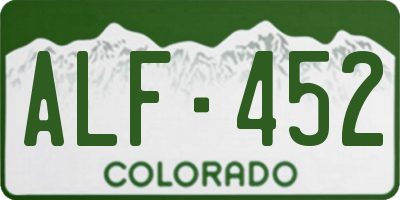 CO license plate ALF452