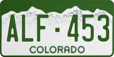 CO license plate ALF453