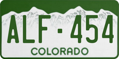 CO license plate ALF454