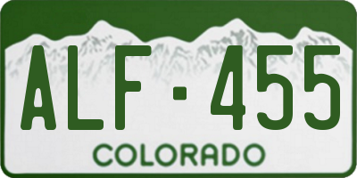 CO license plate ALF455