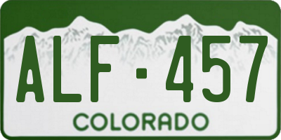 CO license plate ALF457