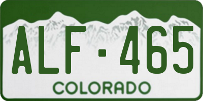CO license plate ALF465