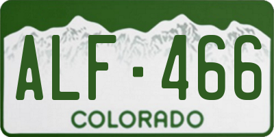 CO license plate ALF466