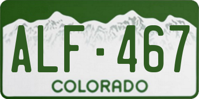 CO license plate ALF467