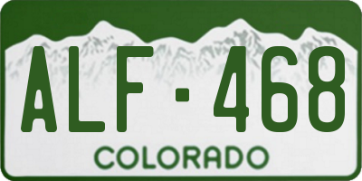 CO license plate ALF468