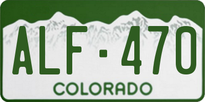 CO license plate ALF470