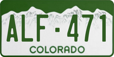 CO license plate ALF471