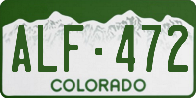 CO license plate ALF472