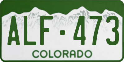 CO license plate ALF473