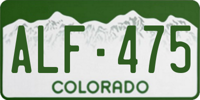 CO license plate ALF475