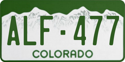 CO license plate ALF477