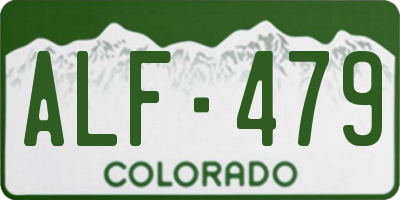 CO license plate ALF479