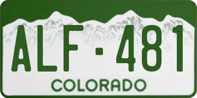 CO license plate ALF481