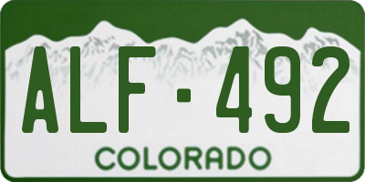 CO license plate ALF492
