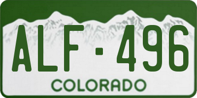 CO license plate ALF496