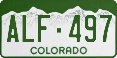 CO license plate ALF497
