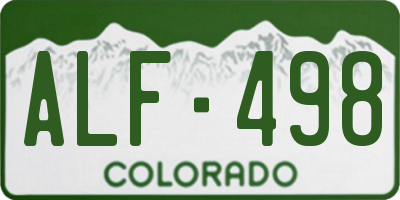 CO license plate ALF498