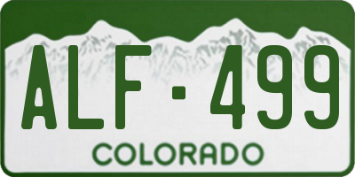 CO license plate ALF499