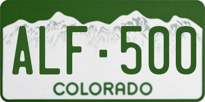 CO license plate ALF500