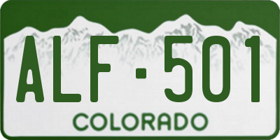 CO license plate ALF501