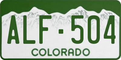 CO license plate ALF504